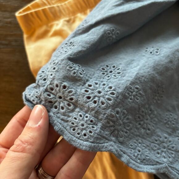 H&M Girls 9 Months Blue Dress and Tan Pants Outfit - Picture 3 of 8